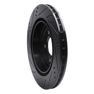 Cadillac CTS Brake Rotor (1) - Rear Right - R1 Concepts - Drilled & Slotted - Black - `05-`11